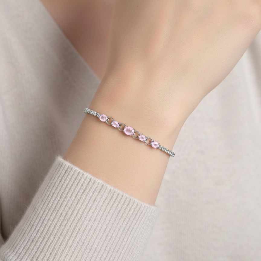 Aris "Petal" Diamond & Pink Sapphire Bracelet