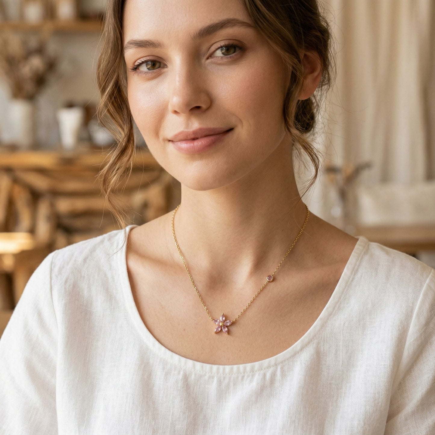 Aris Blush Bloom Necklace